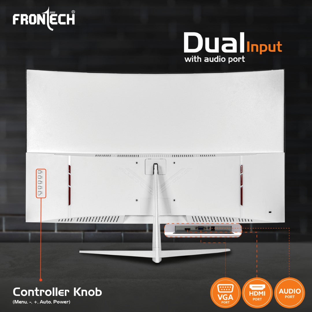 Frontech 32 inch Curved LED Monitor | 75Hz | 1920 x 1080 | Wall Mountable | Frameless | HDMI & VGA | 5ms Response Time | Built-in Speakers | Ultima Series | 3 Years Warranty Frontech 32 inch Curved LED Monitor | 75Hz | 1920 x 1080 | Wall Mountable | Frameless | HDMI & VGA | 5ms Response Time | Built-in Speakers | Ultima Series | 3 Years Warranty